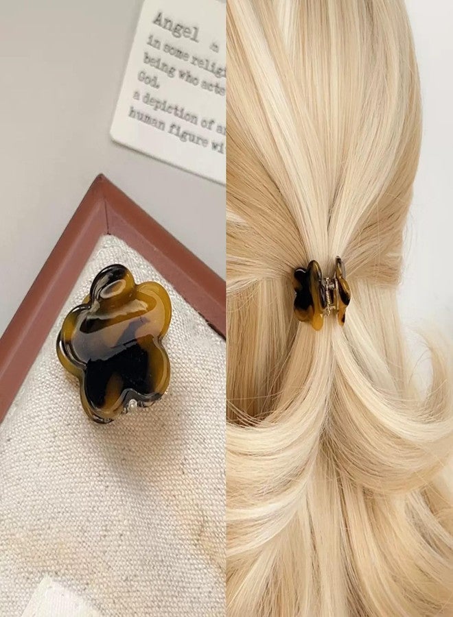 Agirlvct Small Hair Clips,Acetic Acid Flower Mini Claw Jaw Clips,No-Slip Cute Decoration Buns Clip,Pining Bangs,Strong Grip, Classic Clamp Clips Gift for Girl Women Thin Thick Hair Styling(10 PCS) - Image 4